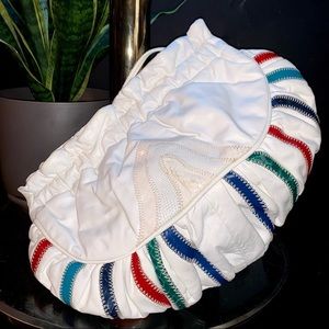 v i n t a g e :: Unique Large Leather Patchwork Crossbody Purse Clutch